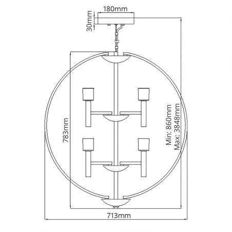Lampe de plafond Mondo (8 lumieres)