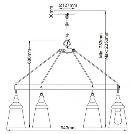 Lampe de plafond Loras (6 lumieres)