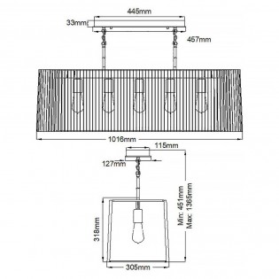 Lampe de plafond Linara (5 lumieres)