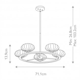 Suspension pour bains Pim (5 lumieres)