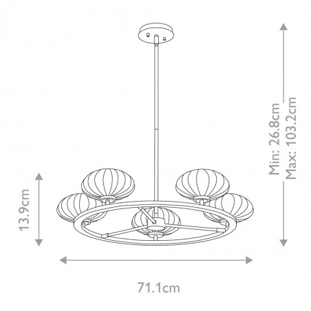 Suspension pour bains Pim (5 lumieres)