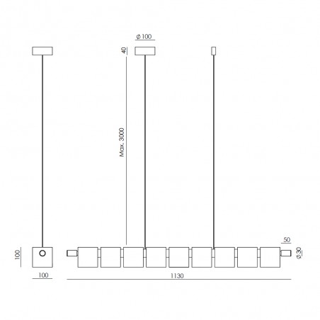 Lampe de plafond LED Cubic (35W)
