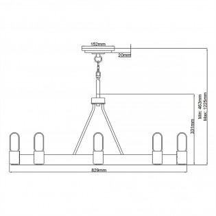 Lampe de plafond Silas (8 lumieres)