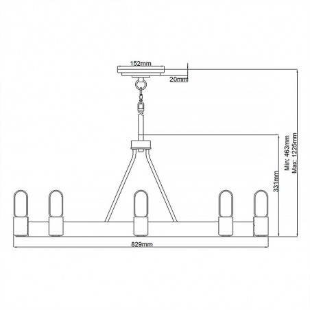 Lampe de plafond Silas (8 lumieres)