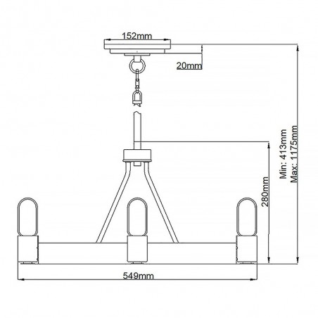 Lampe de plafond Silas (4 lumieres)