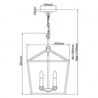 Lampe de plafond Stinson L (4 lumieres)