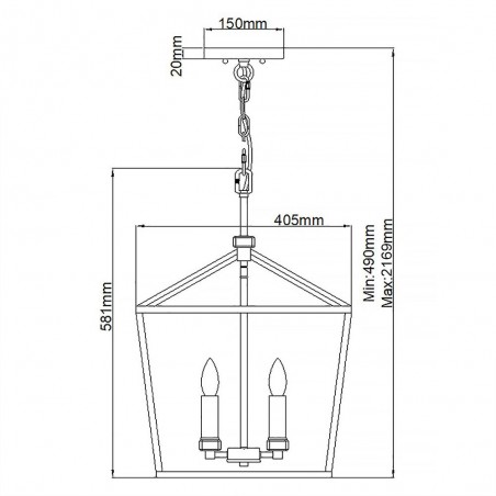 Lampe de plafond Stinson L (4 lumieres)