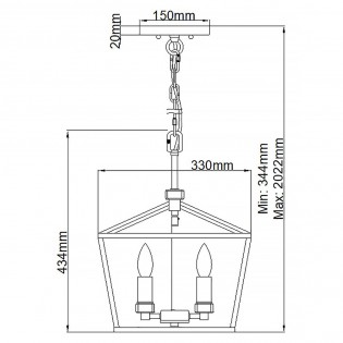 Lampe de plafond Stinson M (4 lumieres)