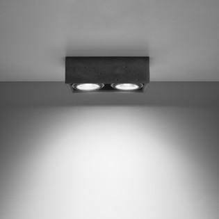 Foco de superficie Meni 2 luces, acabado cemento