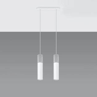 Suspension Nivoto blanche, 2 lumières