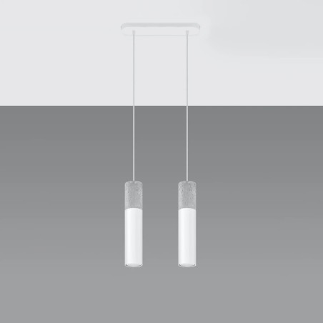 Suspension Nivoto blanche, 2 lumières