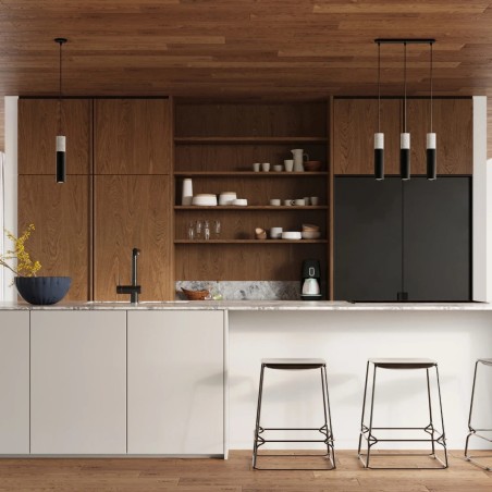 Suspension Nivoto noir, 3 lumières