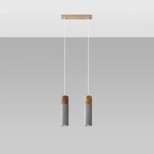 Suspension Nato grise, 2 lumières