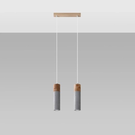 Suspension Nato grise, 2 lumières