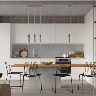 Suspension Nato grise, 3 lumières