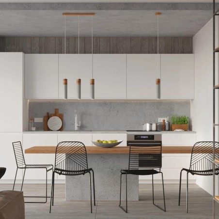 Suspension Nato grise, 3 lumières