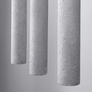 Suspension Vacu 3 lumières, ciment