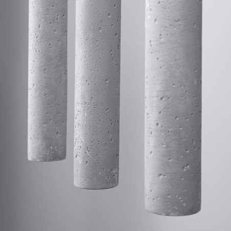 Suspension Vacu 3 lumières, ciment