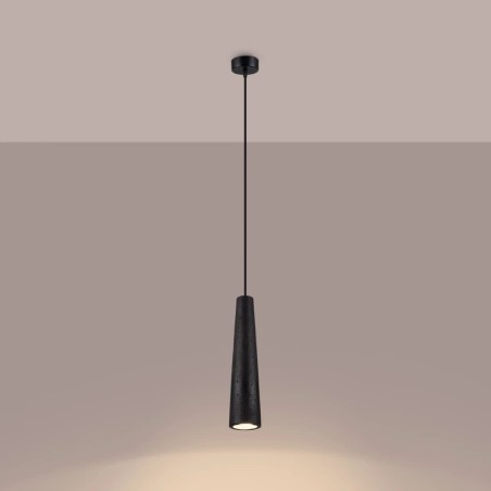 Suspension Uscuna noir, ciment