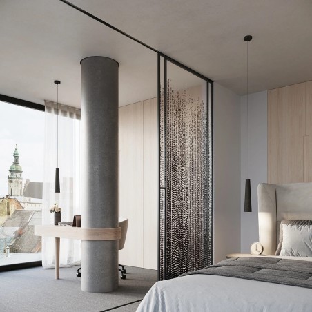 Suspension Uscuna noir, ciment