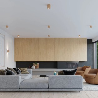 Spot de surface Inba, bois naturel