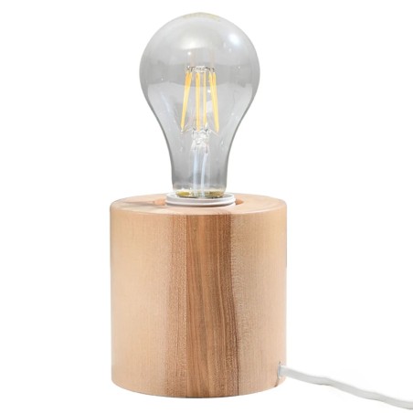 Lampe de table Lion, bois naturel