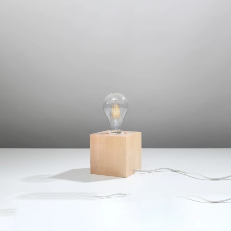 Lampe de table Sorel, bois nature