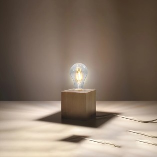 Lampe de table Sorel, bois nature