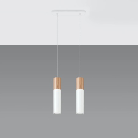 Suspension Vira blanche, 2 lumières