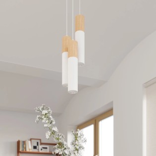 Suspension Vira blanche, 3 lumières