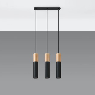 Suspension Vira noire, 3 lumières