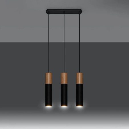 Suspension Vira noire, 3 lumières