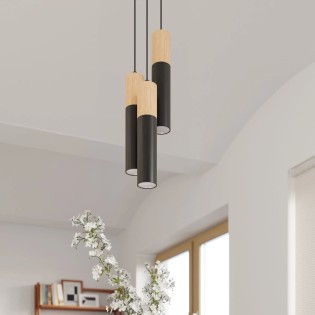 Suspension Vira noire, 3 lumières