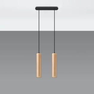Suspension Zori, 2 lumières, bois naturel