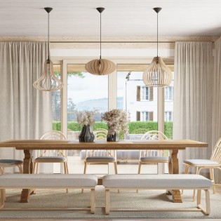 Suspension Reonka, bois naturel