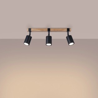 Plafonnier Domovi 3 lumières, noire