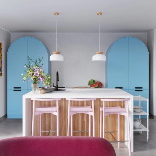 Suspension Aszo, blanc et bois naturel