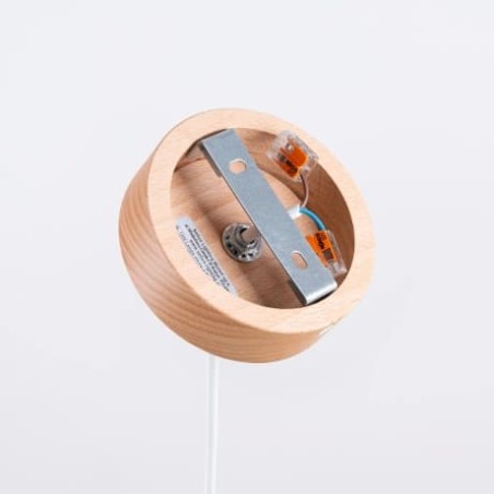 Suspension Aszo, blanc et bois naturel