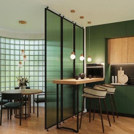 Suspension Aeri 1 lumière, bois naturel