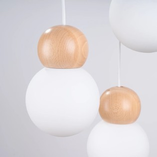 Suspension Aeri 3 lumières, bois naturel
