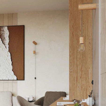 Applique murale Neia E27, bois naturel