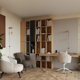 Applique murale Neia E27, bois naturel