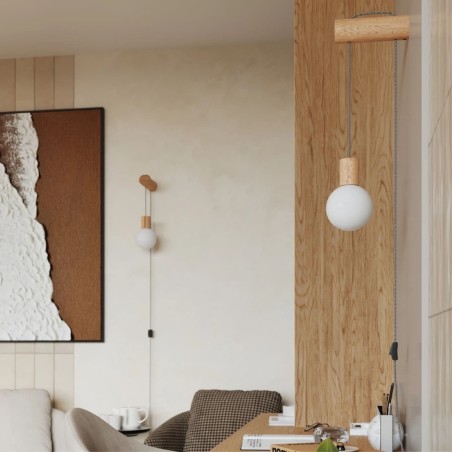 Applique murale Neia G9, bois naturel