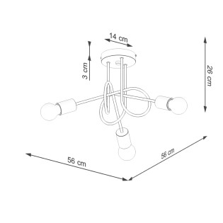 Suspension Laramo, blanc, 3 lumières