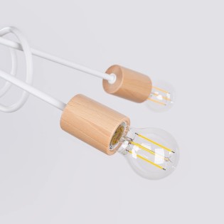 Suspension Laramo, blanc, 5 lumières