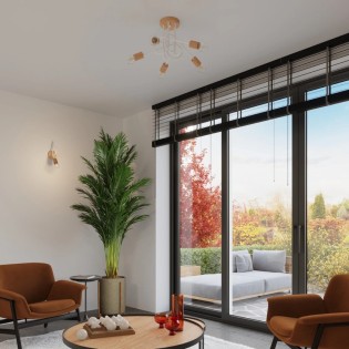 Suspension Laramo, blanc, 5 lumières