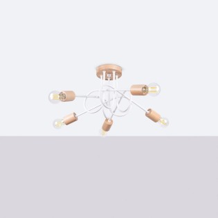 Suspension Laramo, blanc, 5 lumières