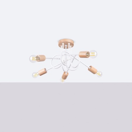 Suspension Laramo, blanc, 5 lumières