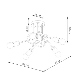Suspension Laramo, blanc, 5 lumières