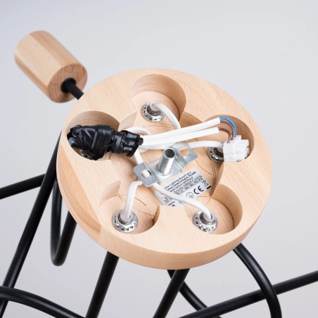 Suspension Laramo, noir, 5 lumières